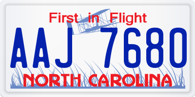 NC license plate AAJ7680