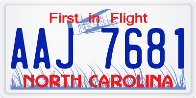 NC license plate AAJ7681