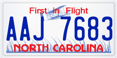 NC license plate AAJ7683