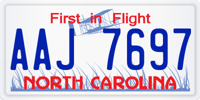 NC license plate AAJ7697