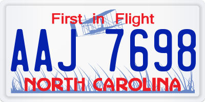NC license plate AAJ7698