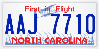 NC license plate AAJ7710