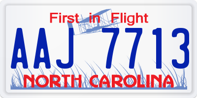 NC license plate AAJ7713