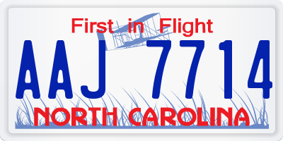 NC license plate AAJ7714
