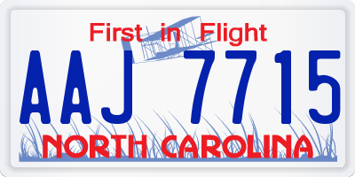 NC license plate AAJ7715