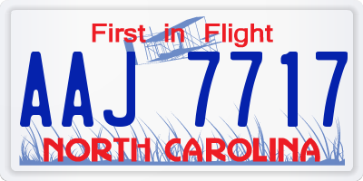 NC license plate AAJ7717