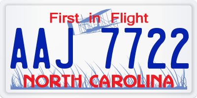 NC license plate AAJ7722