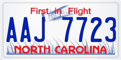 NC license plate AAJ7723