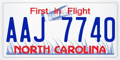 NC license plate AAJ7740