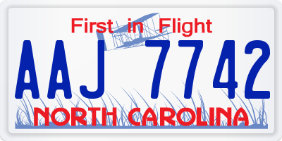 NC license plate AAJ7742