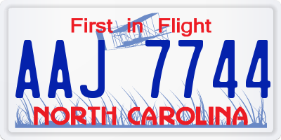 NC license plate AAJ7744