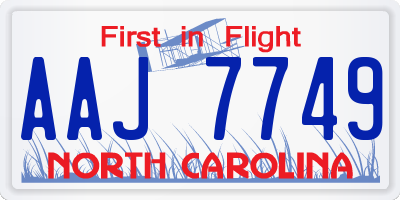 NC license plate AAJ7749