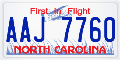 NC license plate AAJ7760