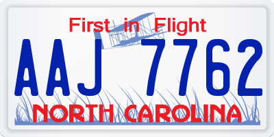 NC license plate AAJ7762