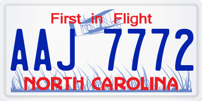 NC license plate AAJ7772