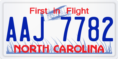 NC license plate AAJ7782