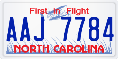 NC license plate AAJ7784