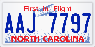 NC license plate AAJ7797
