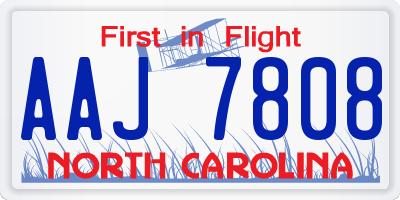 NC license plate AAJ7808