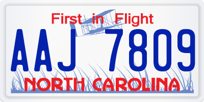 NC license plate AAJ7809