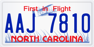 NC license plate AAJ7810