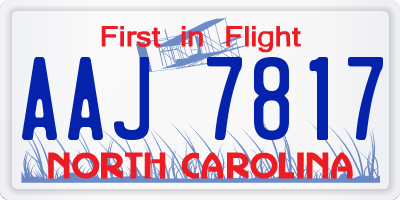 NC license plate AAJ7817