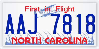NC license plate AAJ7818