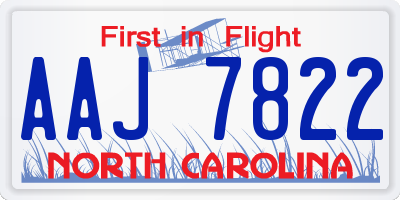 NC license plate AAJ7822