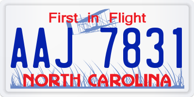 NC license plate AAJ7831