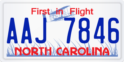 NC license plate AAJ7846