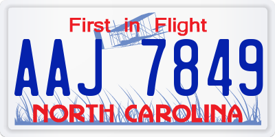 NC license plate AAJ7849
