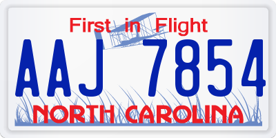 NC license plate AAJ7854