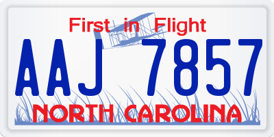 NC license plate AAJ7857