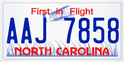 NC license plate AAJ7858