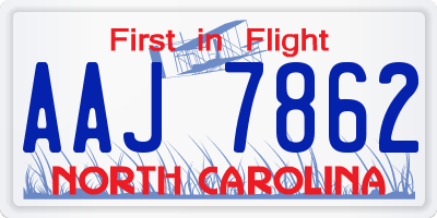 NC license plate AAJ7862