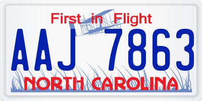 NC license plate AAJ7863