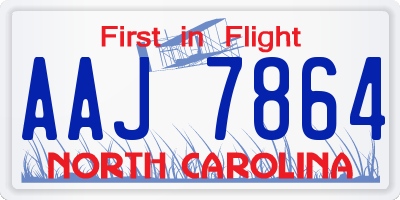 NC license plate AAJ7864