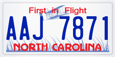 NC license plate AAJ7871