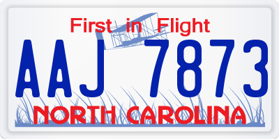 NC license plate AAJ7873