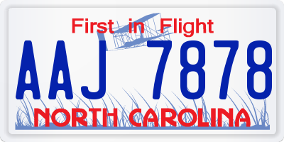 NC license plate AAJ7878