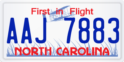 NC license plate AAJ7883