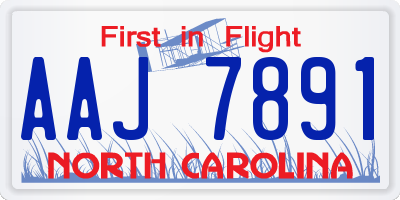 NC license plate AAJ7891