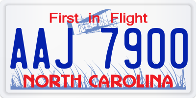 NC license plate AAJ7900