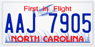 NC license plate AAJ7905