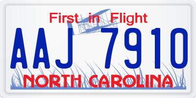 NC license plate AAJ7910