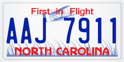 NC license plate AAJ7911