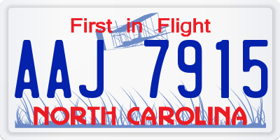 NC license plate AAJ7915
