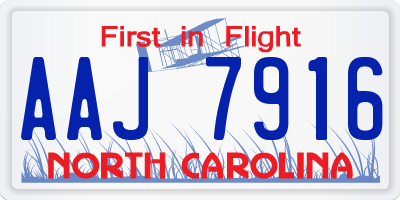 NC license plate AAJ7916