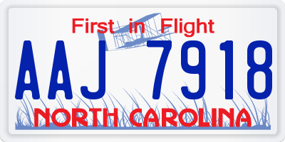 NC license plate AAJ7918