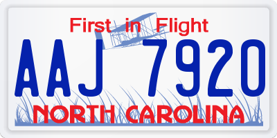 NC license plate AAJ7920